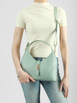 Sac Bandouli�re Caviar Cuir Milano Vert caviar CA26022-vue-porte