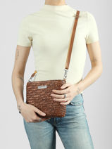 Sac Bandouli�re Milos Paille Les tropeziennes Marron milos TZ04-vue-porte