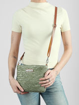 Shoulder Bag Milos Straw Les tropeziennes Green milos TZ04-vue-porte
