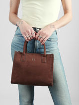 Sac Port� Main Identite Lulu castagnette Marron identite D-vue-porte