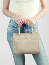 Sac Port� Main Identite Lulu castagnette Beige identite D-vue-porte