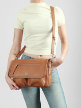 Shoulder Bag Zip Lulu castagnette Brown zip ALENA-vue-porte