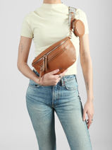Belt Bag Lulu castagnette Brown zip YSALINE2-vue-porte