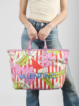 Sac Port� Main Kore Coton Valentino Multicolore kore VBS9TG4S-vue-porte