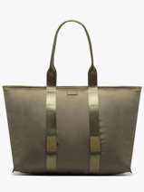 Large Tote Bag Mistral Rollable Nylon And Leather Lancel Green mistral A13996