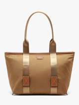Medium Mistral Rollable Tote Bag Nylon And Leather Lancel Brown mistral A13995