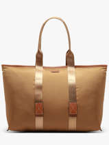 Large Tote Bag Mistral Rollable Nylon And Leather Lancel Brown mistral A13996