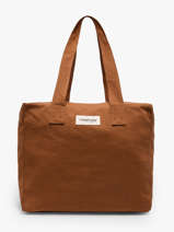 Shoulder Bag C�lestins Recycled Coton Rivedroite Brown timeless CELESTIM