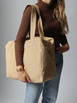 Le Sac Port� �paule A4 C�lestins Coton Recycl� Rivedroite Orange timeless CELESTIM-vue-porte