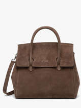 Sac � Main Clara Cuir Daim Nathan baume Marron nathan 2S