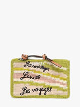 Pouch Lancel Plage Crocheted Lancel Green summer capsule A14002