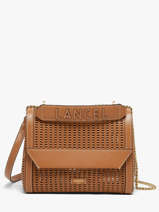 Medium Leather Ninon Ajour� Crossbody Bag Lancel Brown ninon A14009