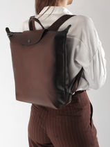 Longchamp Le pliage xtra Backpack Brown-vue-porte