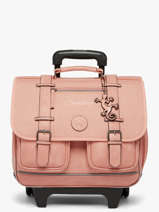 Wheeled Schoolbag 2 Compartments Cameleon Pink vintage color CR38