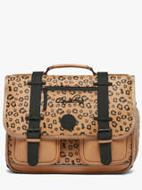 2-compartment Satchel Cameleon Brown vintage north CA38