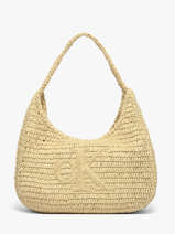 Sac Port� �paule Bold Monogram Paille Calvin klein jeans Beige bold monogram 4F3448G