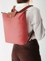 Longchamp Le pliage original Sac � dos Rose-vue-porte
