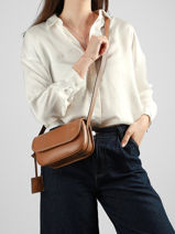 Small Leather Victoire Crossbody Bag Lancel Brown victoire A13991-vue-porte