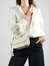 Small Leather Victoire Crossbody Bag Lancel White victoire A13991-vue-porte