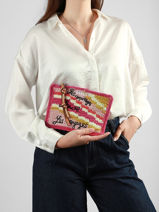Pochette Zipp�e Lancel Plage Crochet Lancel Multicolore summer capsule A14002-vue-porte