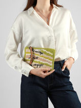 Pochette Zipp�e Lancel Plage Crochet Lancel Vert summer capsule A14002-vue-porte