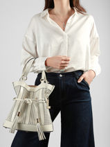 Medium Leather Premier Flirt Ajour� Bucket Bag Lancel White premier flirt A14010-vue-porte