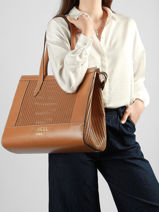 Sac Port� �paule Jour Ajour� Cuir Lancel Marron jour A14011-vue-porte