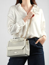 Medium Leather Ninon Ajour� Crossbody Bag Lancel White ninon A14009-vue-porte