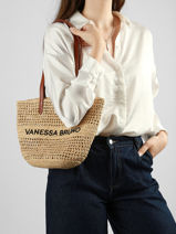 Sac Port� �paule Cabas Raphia Raphia Vanessa bruno Beige cabas raphia 60V40818-vue-porte