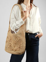 Sac Port� �paule Cabas Raphia Raphia Vanessa bruno Beige cabas raphia 25V40890-vue-porte