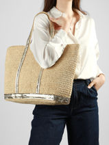 Sac Port� �paule Cabas Raphia Raphia Vanessa bruno Beige cabas raphia 64V40315-vue-porte
