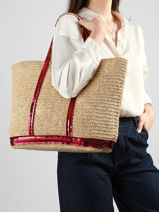 Shoulder Bag Cabas Raphia Raphia Vanessa bruno Beige cabas raphia 64V40315-vue-porte