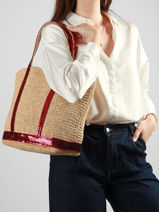 Satchel Cabas Raphia Raphia Vanessa bruno Beige cabas raphia 64V40380-vue-porte