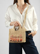 Sac Port� Main Cabas Raphia Raphia Vanessa bruno Beige cabas raphia 24V40884-vue-porte