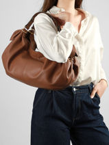 Shoulder Bag Studio Leather Gerard darel Brown studio Y457-vue-porte