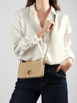 Shoulder Bag Love Bag Soft Raphia Pinko Beige love bag soft 6023A391-vue-porte
