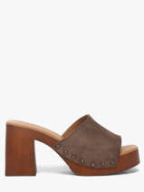 Heeled Slippers In Leather Semerdjian Brown women LAILA