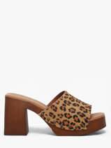 Heeled Slippers In Leather Semerdjian Beige accessoires LAILA