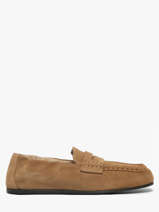 Moccasins Helios In Leather Pavement Beige women 1