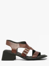 Sandales � Talon En Cuir Pavement Marron women 25273