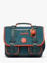 Satchel For Kids 2 Compartments Cameleon Blue vintage urban CA35