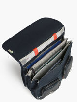 Cartable � Roulettes 3 Compartiments Cameleon Bleu vintage urban CR41-vue-porte