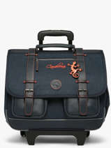 3-compartment Wheeled Satchel Cameleon Blue vintage urban CR41