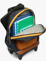 Sac A Dos � Roulettes 2 Compartiments Cameleon Bleu vintage urban SR40-vue-porte