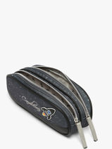 Pencil Case For Kids 2 Compartments Cameleon Gray vintage urban VIB-TROU-vue-porte