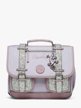 Cartable Enfant 2 Compartiments Cameleon Violet vintage fantasy CA35