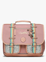 Cartable Enfant 2 Compartiments Vintage Fantasy Cameleon Rose vintage fantasy CA38