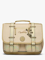 Cartable Enfant 2 Compartiments Cameleon Beige vintage fantasy CA38