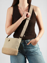 Shoulder Bag City Cotton Le voyage en panier Beige city PM962-vue-porte