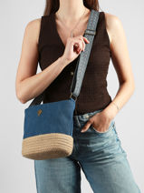Shoulder Bag City Cotton Le voyage en panier Blue city PM962-vue-porte